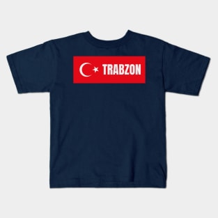 Trabzon City in Turkish Flag Kids T-Shirt